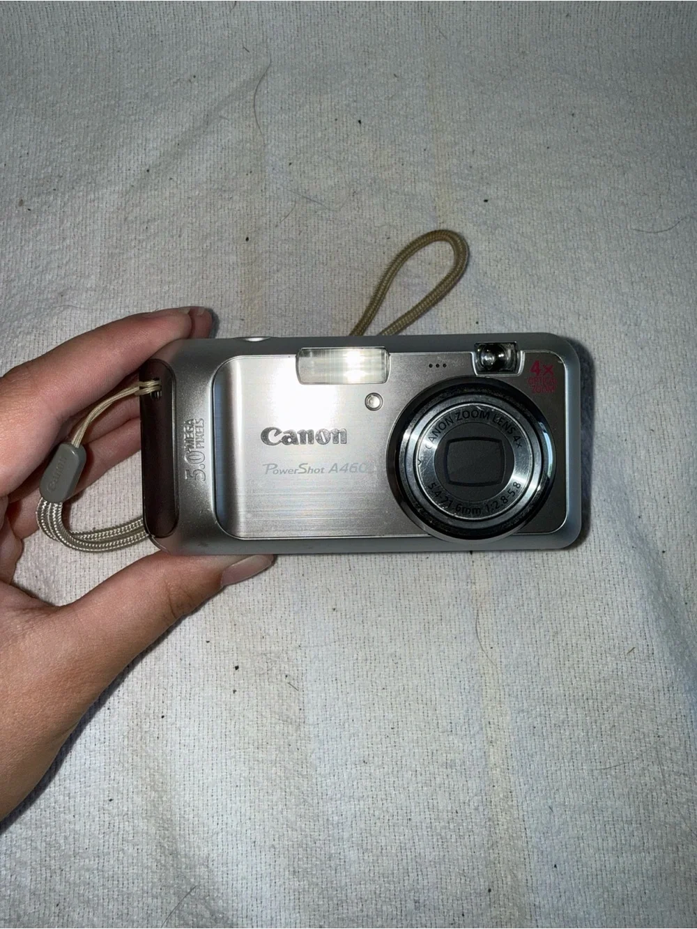 Canon Silver Power Shot A460 Compact Digital Camera with Blue Samsonite Case